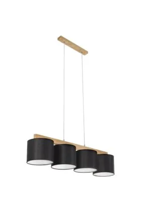 Britop Aprillia 524610404 eikenhouten hanglamp met zwarte kapjes