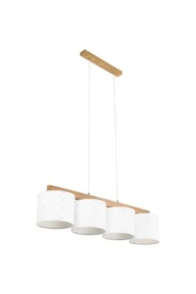 Britop Punto 524910404 eikenhouten hanglamp met wit kunststof kapjes