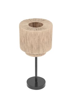 Trio Smilla 566800136 jute tafellamp met rotan uitstraling