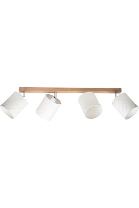 Britop Punto 56749474 eikenhouten spot met vier witte kapjes
