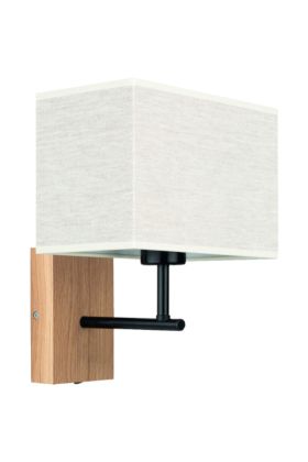 Britop Boho 57190974 eikenhouten wandlamp met linnen kap