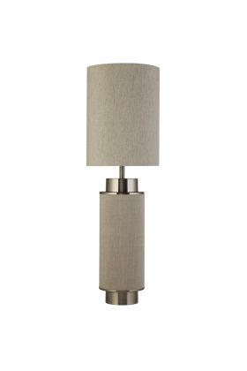 Searchlight Flask gijze tafellamp met jute en linnen