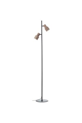 Brilliant Cadiz 60116/76 zwarte met koffiebruine vloerlamp