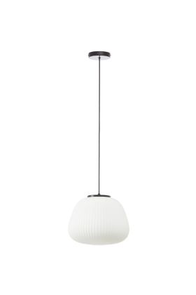 Brilliant Kaizen 60154/76 witte hanglamp van ribbelglas