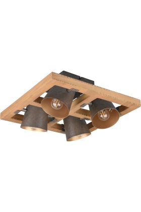 Trio Bell 601900467 antiek stalen spots met hout