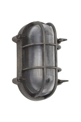 Searchlight Bulkhead 61402BS zwart zilveren buitenwandlamp