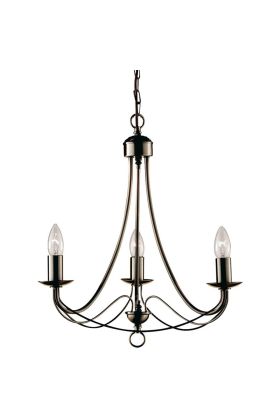Searchlight Maypole 6343-3AB antiek bronzen drie lichts kroonluchter