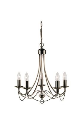 Searchlight Maypole 6345-5AB antiek bronzen vijf lichts kroonluchter
