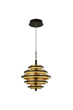 Searchlight Hive 6375-5BG zwarte hanglamp met bladgoud