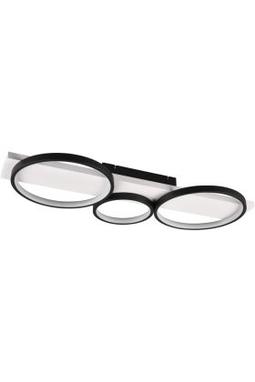 Trio Medera 643810332 zwart witte plafondlamp