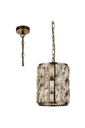 Searchlight Bijou 6581-1AB antiek bronzen hanglamp met champagneglas