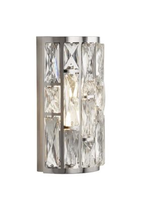 Searchlight Bijou 6582-2CC chromen wandlamp met kristalglas