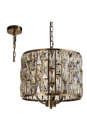 Searchlight Bijou 6583-3AB bronzen hanglamp met champagneglas