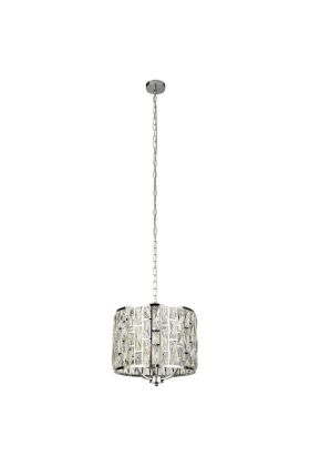 Searchlight Bijou 6583-3CC chromen hanglamp met kristalglas