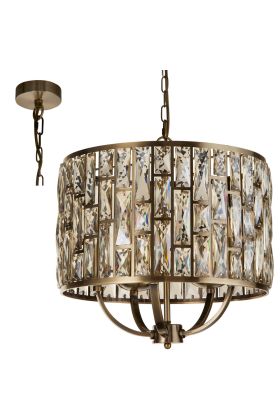 Searchlight Bijou 6585-5AB bronzen hanglamp met champagneglas