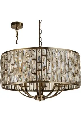 Searchlight Bijou 6588-8AB bronzen hanglamp met champagneglas