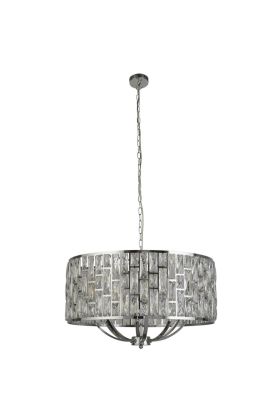 Searchlight Bijou 6588-8CC chroom kleurige hanglamp met kristalglas