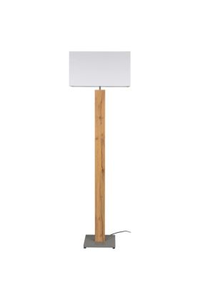 Britop Milano 660219187 eikenhouten vloerlamp met witte kap