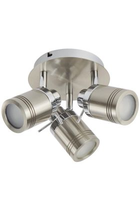 Searchlight Samson 6603SS mat zilveren badkamerspot