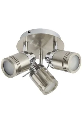 Searchlight Samson 6603SS mat zilveren badkamerspot