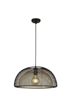 Searchlight Honeycomb 6841BGO zwart met goudkleurige hanglamp