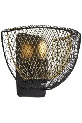 Searchlight Honeycomb 6842BGO zwart met goudkleurige wandlamp