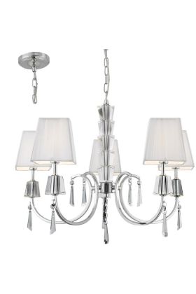 Searchlight Portico 6885-5CC chroom kleurige kroonluchter