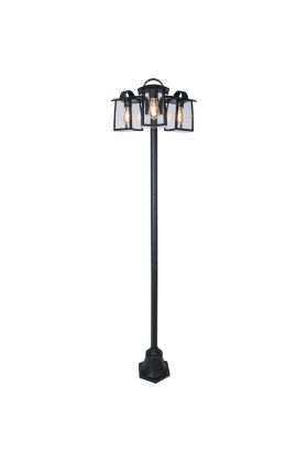 Lutec Kelsey 7273606012 mat zwarte lantaarnpaal