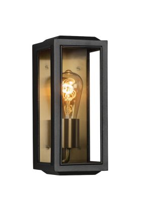 Konstsmide Carpi 7348-758 mat zwart met messing wandlamp