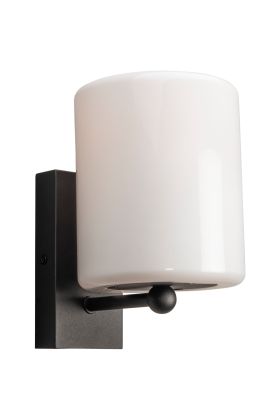 Konstsmide Portici 7356-752 mat zwarte buitenlamp met opaal glas