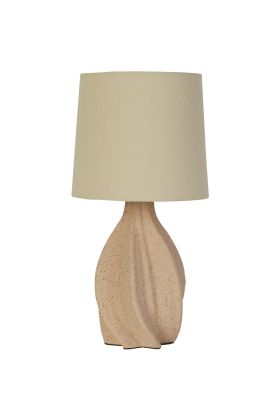 Searchlight Twist EU74210CR creme tafellamp met linnen kap