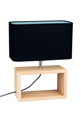 Britop Cadre 7724974 eikenhouten tafellamp met zwarte kap