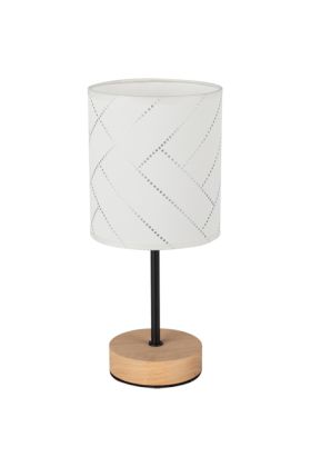 Britop Punto 77749974 eikenhouten tafellamp met witte kap