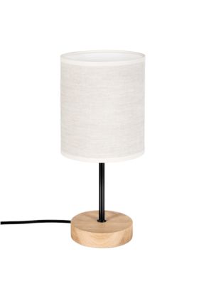 Britop Boho 77791974 eikenhouten tafellamp met linnen kap