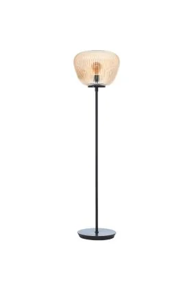 Brilliant Kaizen 80106/86 amber geribbeld glazen vloerlamp