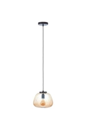 Hanglamp Kaizen 80107/86 amber geribbeld glazen hanglamp