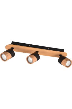 Trio Aruni 801100332 houten spot met zwart metaal