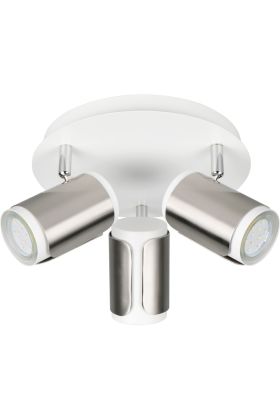 Trio Gillan 814530307 wit met staalkleurige spot