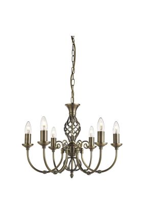 Searchlight Zanzibar 8396-6 bronzen kroonluchter