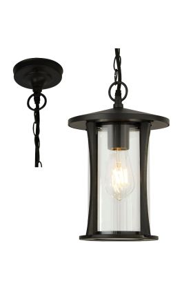 Searchlight Pagoda 8476BK mat zwarte buitenhanglamp