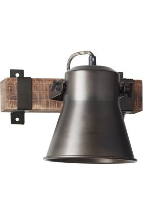 Brilliant Decca 85810/46 zwarte spot van hout en staal