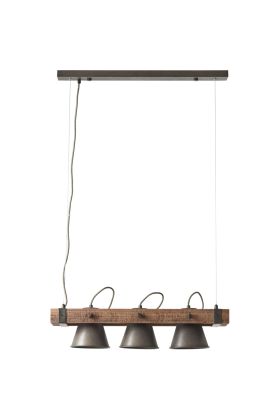 Brilliant Decca 85873/46 zwarte hanglamp van hout en staal
