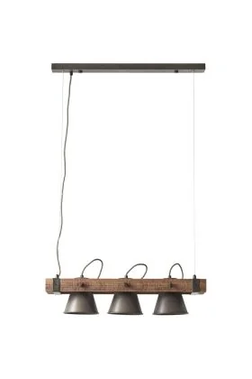 Brilliant Decca 85873/46 zwarte hanglamp van hout en staal