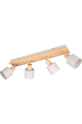 Trio Shanti 862700476 grijze spot met houtkleur
