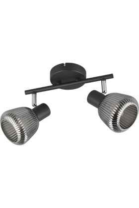 Trio Tarifa 862800232 zwarte spot met verchroomd glas