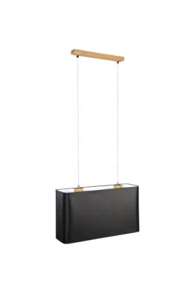 Britop Cadre 872030274 zwarte hanglamp van textiel en geolied eikenhout