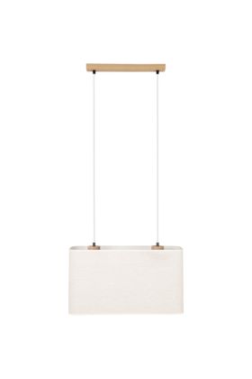 Britop Boho 872910274 eikenhouten hanglamp met linnen kap