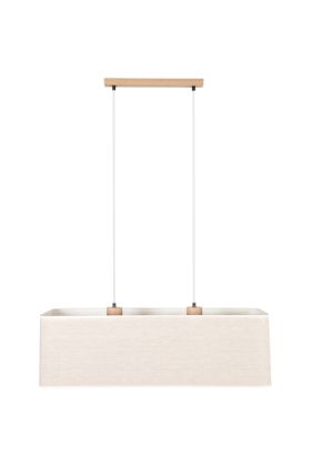 Britop Boho 873910274 eikenhouten hanglamp met linnen kap