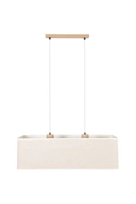 Britop Boho 873910274 eikenhouten hanglamp met linnen kap