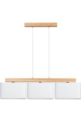 Britop Cadre 875110374 grijze rechthoekige hanglamp met eikenhout